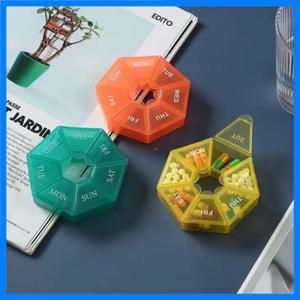1Pcs 라운드 알약 케이스 플라스틱 7 일 주간 타블렛 캔디 박스 휴대용 스토리지 타블렛 홀더 여행 주최자