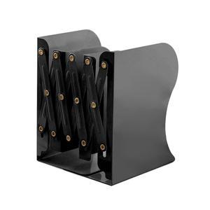 Zyners 조절 가능한 금속 책꽂이, 2개의 칸막이, 책상, 사무실용 미끄럼 방지 디자인 확장형 책꽂이(블랙, 19인치 최대)