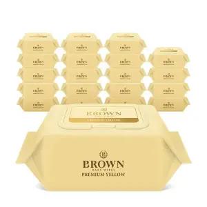 브라운 물티슈 프리미엄 옐로우 아기 물티슈 20매 휴대 캡형 20팩