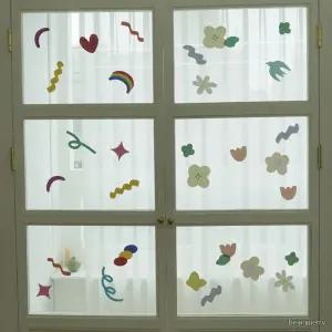 창문 유리 스티커 귀여운 리무버블 아이방 홈데코 컬러풀 도형 감성 포인트 인테리어