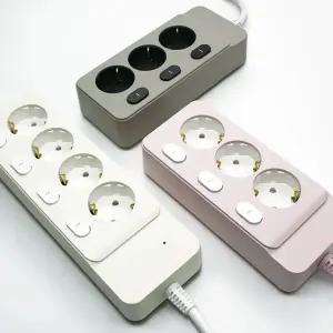 푸쉬탭 예쁜 인테리어 멀티탭 개별스위치 3구형 5colors