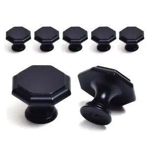 인테리어 세상 팔각(소) 1구 가구손잡이 블랙 7개