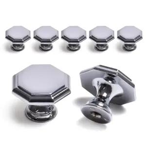 인테리어 세상 팔각(소) 1구 가구손잡이 크롬 7개