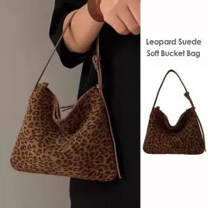 [홀리지]하르아 레오파드 스웨이드 소프트 버킷백 핸드백 가방