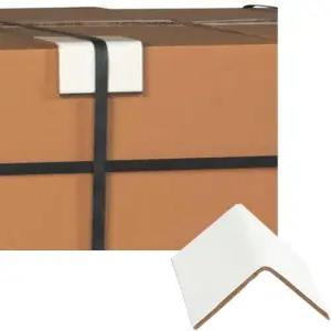 AwePackage 골판지 가장자리 스트랩 보호대 100팩 - V 보드 모서리 흰색 0.120 두께(2 x 2 6)