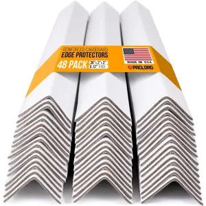 Paclord 36인치 x 2인치 강화 골판지 가장자리 보호대 흰색(48팩) ？ 배송용 0.12인치 두꺼운 중형 모서리