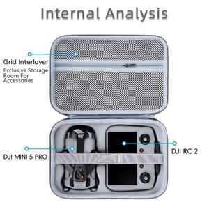 DJI Mini 5 Pro 케이스용 그레이 보관 가방 휴대용 운반용 핸드 박스 핸들 RC/RC 리모콘 커버