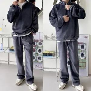 남자 데일리 기모안감 반집업 골덴 와이드 상하세트 DMS-SET-Q4152031