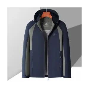 키체샵 남성 야상사파리 점퍼 봄가을 배색 후드 야상 바람막이 캐주얼 트렌치코트 HO3