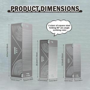 3팩 금속 마킹 도구, 프로파일용 회전 정밀 플렉스 앵글 및 아크