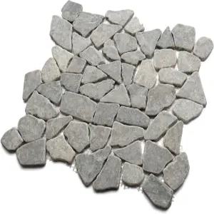 CNK 타일 스톤 그레이 모자이크 - 욕실 주방 백스플래시 바닥 및 벽 장식용 12 x 무광 천연 조약돌 내구성