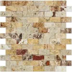 발렌시아 트래버틴 1 X 2 벽돌 모자이크 타일 분할면(5장 분량)