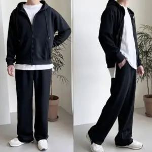 남자 심플 투웨이 후드집업 스트링 와이드 팬츠 세트 DMS-SET-Q4151892