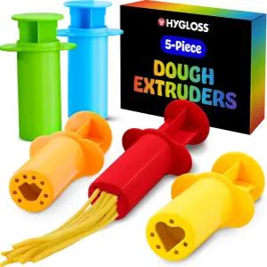 용 5피스 반죽 압출기 세트 u2013 컬러풀 재미있는 모양 제작자 도구 및 액세서리 창의적 공예 점토 장난감