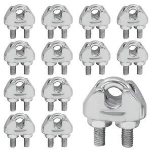 [미국배송] CIONYCE 12 팩 304 스테인리스 스틸 M2 와이어 로프 클램프 - 해양/야외/건설용 1/16인치 U 볼트 케이블 클립 헤비 듀티 안장 패스너
