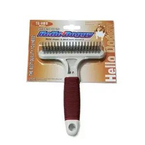 애견 미용 브러쉬 T자 이중빗 털 관리 도구 헬로도기 반려견 빗 (WFK6NRB)