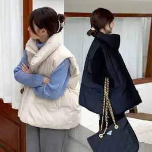 여성 2컬러 캐주얼무드 겨울아우터 하이넥 패딩조끼 (WFK5YTF)