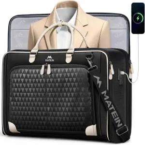 마테인 기내용 의류 가방 여성 여행용 아로마 패드 USB 포트가 있는 최대 5벌의 수트 컨버터블 주름 프리