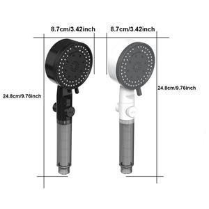 라포식 10 스프레이 필터링 된 샤워 헤드 고압 휴대용 물 절약 가을 저항 블랙 화이트 욕실 노즐