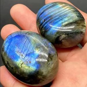 다미식 자연  Labradorite  월장석 크리스탈 돌 팜 스톤 Nunatak 회색 Reiki 치유 홈 인테리어 선물