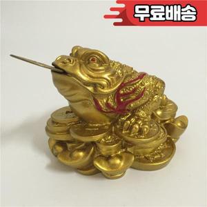 황금 세 다리 두꺼비 동상 중국 부처 동전 개구리 풍수 행운의 선물 홈 장식