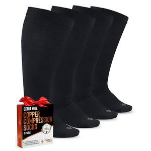 닥터스 셀렉트 구리 플러스 사이즈 압박 양말 와이드 종아리 - 2켤레 | 20-30mmHg 엑스트라 와이드 종아리 압박 양말 여성 | 구리 압박 양말 남녀 | 부기 및 순환 지원을 위한 엑스트라 와이드 종아리 압박 양말 |