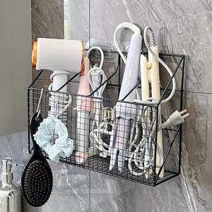 라포식 벽걸이형 헤어 드라이어 홀더 컬링 아이언 스타일링  정리대 선반 훅 다기능 수납 랙