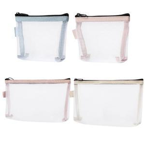 [미국배송] TAVBAGVSK 2PCS 미니 메이크업 가방 지퍼 메쉬 여성용 휴대용 소형 파우치 여행용 화장품 동전 립스틱 주얼리용 수납 가방