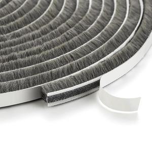 33피트 윈도우 씰 스트립 0.35인치 x 슬라이딩 도어 웨더 스트리핑 파일 셀프 접착 노이즈 차단기 그레이