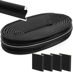 헤모블로 웨더 스트리핑 도어 씰 40피트 V자형 방음 스트립 슬롯이 있는 문과 창문용 개스킷 4개 검은색