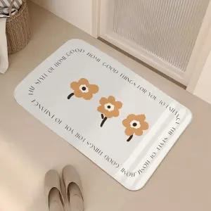 미니멀 빨아쓰는 규조토발매트 플라워 라이트브라운 욕실앞매트