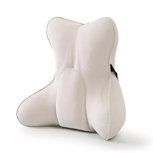 아일루티 허리 지지대 베개 u2013 사무용 다기능 인체공학적 등받이 쿠션, 카시트 및 소파, 요통 를 위한 견고한 멀티존 지지대가 있는 독서 베개, 미스티 화이트