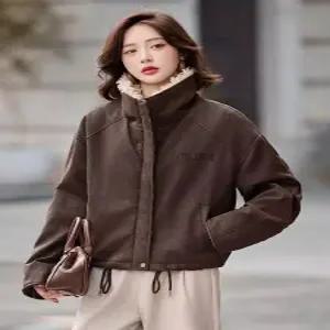 빛채운 여성 겨울 캐주얼 슬림핏 차이나 체크 기모 코트 OPH4