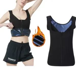 여자 여성 땀복 나시 지퍼 조끼 집업형 다이어트 헬스 사우나 홈트 사우나