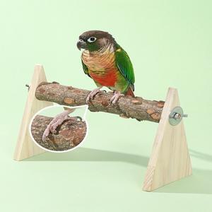 조류 훈련 스탠드 키트 천연 나무 가지 앵무새 휴대용 탁상용 흉정대(파케이트  콘어  러브버드  코카티엘