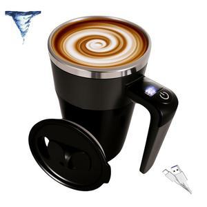 [미국배송] ZMYTHOPIA 셀프 교반 커피 머그잔 LCD 온도 디스플레이 충전식 자동 자기 14 FL.OZ 오토 316 스테인리스 스틸 애호가를 위한 이상적인 선물 블랙