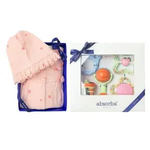 [압소바] 26SS클로이요루우주복(모자) 옥수수딸랑이5종 세트 (C1A1110621)