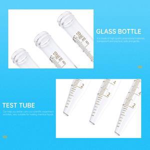 3Pcs 10ml 튜브 유리 나사 캡이 있는 실험실 용품 누출 방지 화학 도구