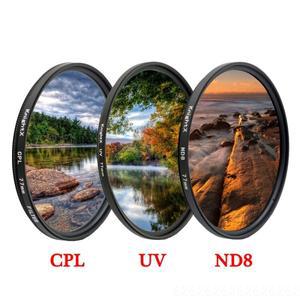 Knightx cpl 편광판 nd uv 49 52mm 카메라 렌즈 필터 canon eos 용 sony 400d dslr d5100