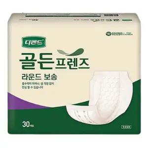 국내생산 속기저귀 180매 오버나이트 생리대 일자형 라운드 디펜드 골든프렌즈 30개입 6팩 노인 요실금