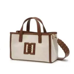 닥스 ACC 25FW DD CANVAS 베이지 DD로고 가죽배색 캔버스 북토트 DCBA5F973I2
