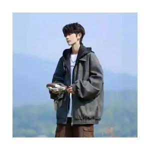 원더우면 남성 가죽 재킷 겨울 의류 가짜 투피스 가을 빅사이즈 코트 OPH4