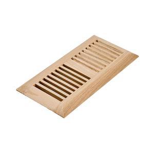 라조 레드 오크 나무 바닥 레지스터, 댐퍼가 있는 통풍구 덮개에 떨어뜨림, 4x10인치(덕트 개구부), 미완성
