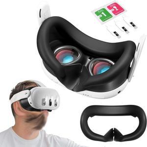땀방지 실리콘 페이스 커버 메타 퀘스트 3 VR 헤드셋 교체 마스크 세척 가능 아이 액세서리
