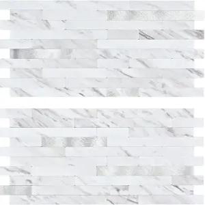 미드카드 20장 필 앤 스틱 백스플래시 주방 백스플래시용 화이트 마블 PVC 벽 타일