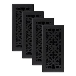장식 격자 AGH410-BLK 고딕 바닥 레지스터, 텍스처 블랙, 4x10 인치