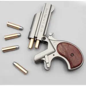 데린저 권총 0.5배 탄환 모델 메탈 모형 상품 보관함 실총 레밍턴 실버