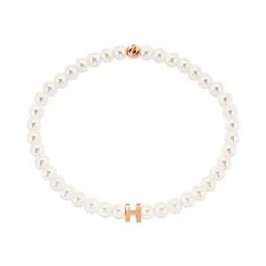 [비앤비골드] 14K 골드 고딕H 컷팅볼 스왈진주 팔찌 SNB41107