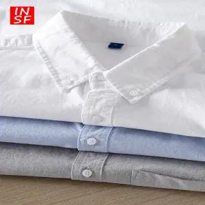 옥스퍼드 셔츠 코튼 캐주얼 남방 면 데일리 남자 남성 순면 긴팔 비즈니스 기본 헤비웨이트 순백색 베이스