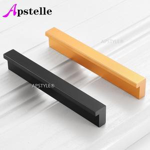 Apstelle 알루미늄 합금 서랍 수납장 주방 손잡이 서랍 찬장 하드웨어 도어 드레서 핸들 골드 블랙 현대 T